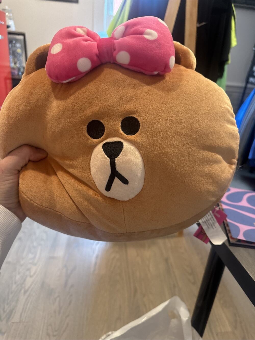 LINE FRIENDS Official BROWN & Friends Soft Plush Pillow-CHOCO